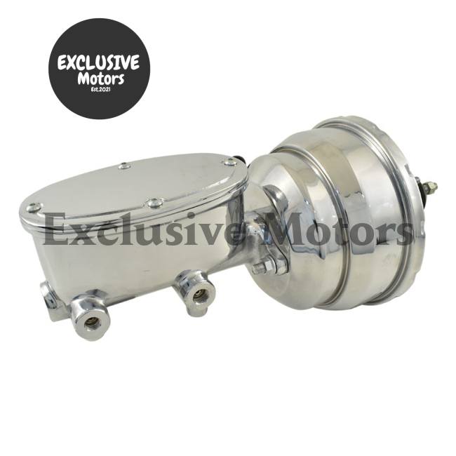 Universal Wilwood Style 8" Chrome Dual Brake Booster & Master Cylinder (1960-2023)