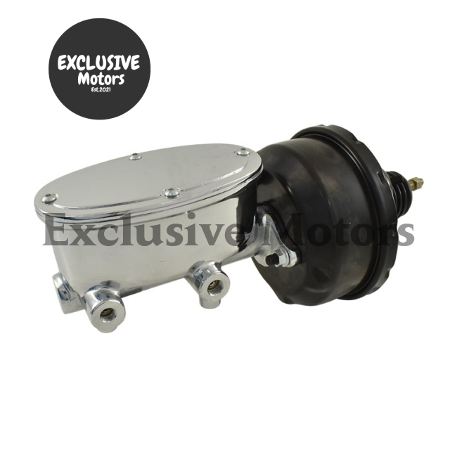 Universal Wilwood Style 7" Black Brake Booster & Chrome Master Cylinder (N/A)