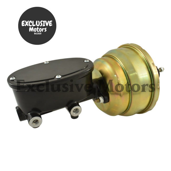 Universal Wilwood Style 8" Dual Brake Booster & Black Master Cylinder (1970-2023)