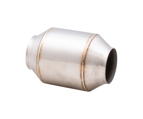 XForce Hi-Flow Racing Catalytic Converter Round Metallic - 3in Inlet - 4in Body - 6in Body Length - 200 Cell