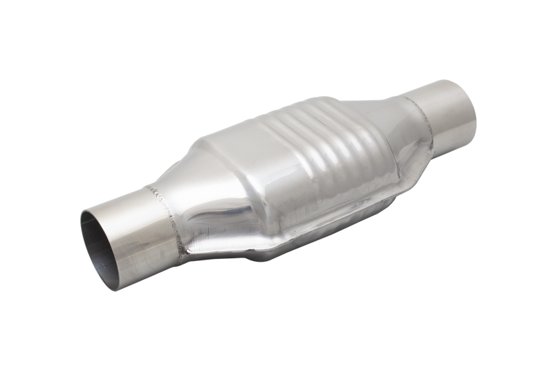 XForce Hi-Flow Racing Catalytic Converter Round Metallic - 3in Inlet - 4in Body - 7in Body Length 12in Total - 100 Cell