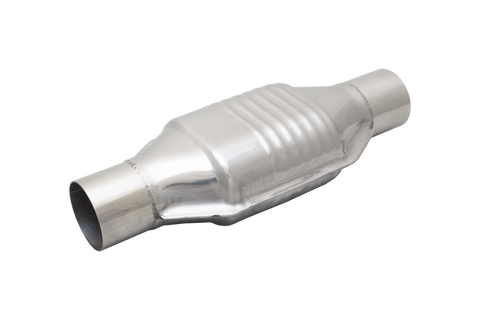 XForce Hi-Flow Racing Catalytic Converter Round Metallic - 3in Inlet - 4in Body - 7in Body Length 12in Total - 100 Cell