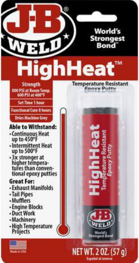 JB Weld HighHeat Epoxy Putty Stick 56.8g - 8297