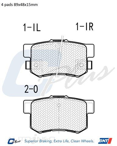 C-Plus Brake Pads Rear Honda Odyssey Intake Jaz - DB1230CP