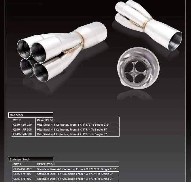 XForce 4-1 Collector from 4x 2in to Single 3.5in - Stainless Steel