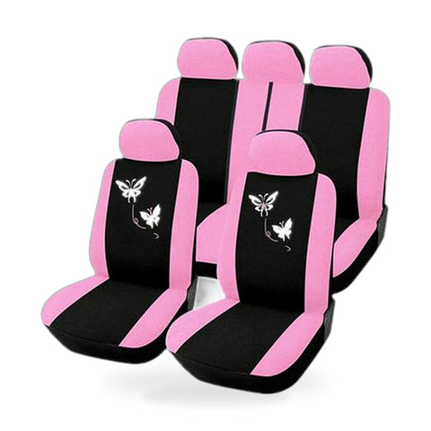 1 Set Deluxe Butterfly Pink Seat Cover ,Universal Front Rear Car Seat Cover — image 1