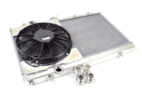 CSF Radiators 1-Row 31mm Ultra High Performance Aluminium Radiator w/12" Fan & Shroud (Evo 7-9 01-07) — fits Mitsub...
