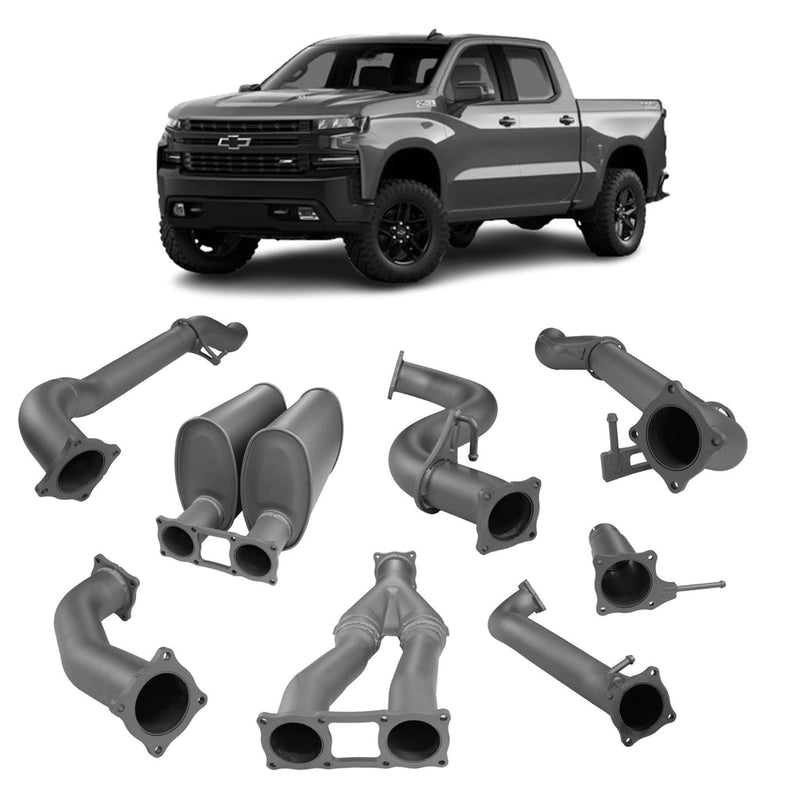 Redback Extreme Duty Exhaust 4in to Twin 3in Cat Back (No