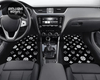 Custom Skull Shuriken Black Floor Mats