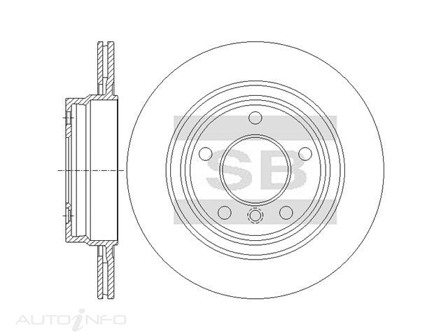 Brakeco Disc Rotor Rear Bmw 328 E46 294*19*17.4 Vent 5STUD - DR0645V-HI