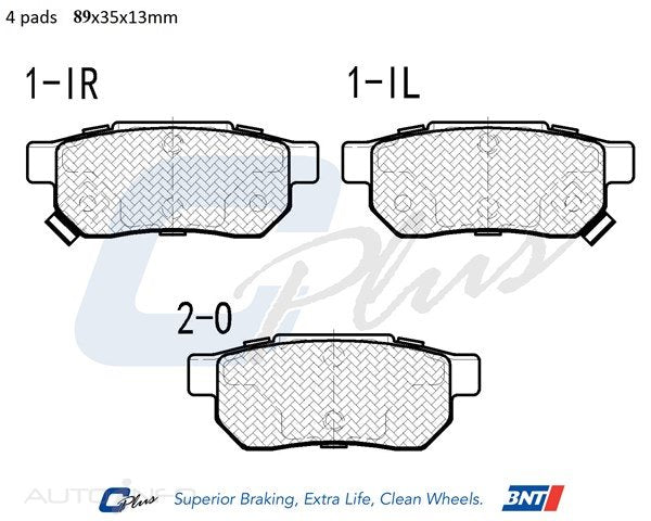 C-Plus Brake Pads Rear Honda Civic Crx 88 - DB1163CP