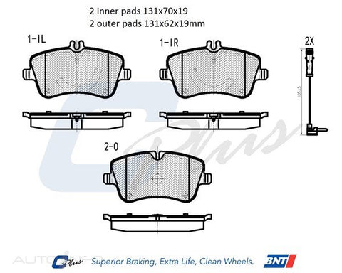 C-Plus Brake Pads Front Mercedes-Benz C Series - DB1921CP