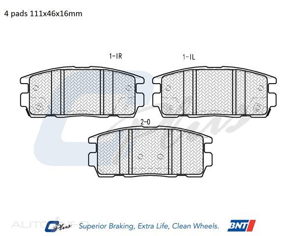 C-Plus Brake Pads Rear Holden Hyundai Bmw 04-On - DB1862CP