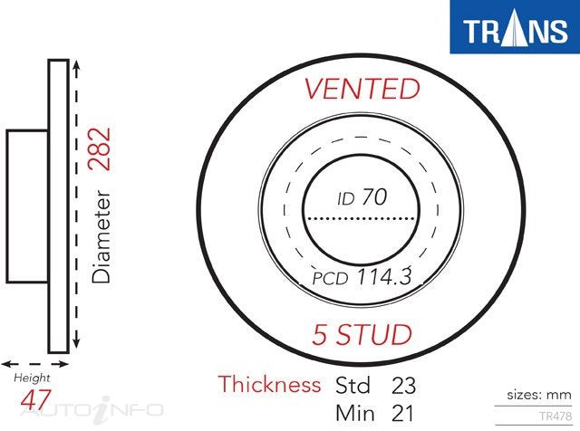 BNT Disc Rotor Front Honda 96-On 172MMHUBID - TR478