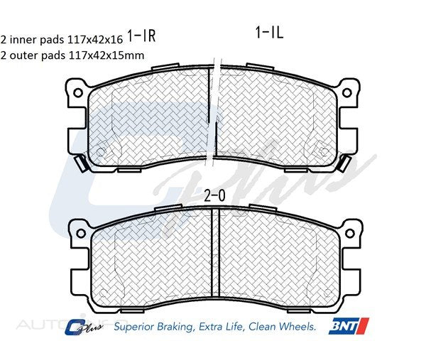 C-Plus Brake Pads Rear Mazda Mpv 929 B - DB1222CP