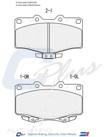 C-Plus Brake Pads Front Toyota Hilux 93-On - DB1346CP