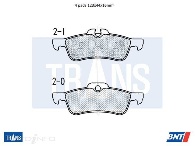 TRANS Brake Pads Transmission Rear Min - DB1687TR