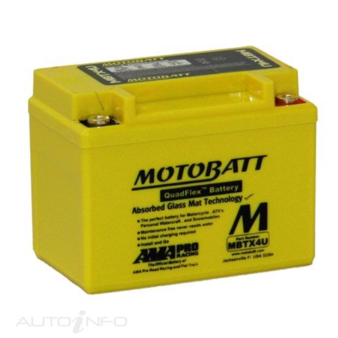Motobatt Battery Motobatt 12V CCA70 - MBTX4U