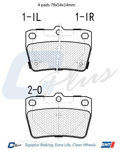 C-Plus Brake Pads Rear Toyota RAV4 94-On06 - DB1680CP