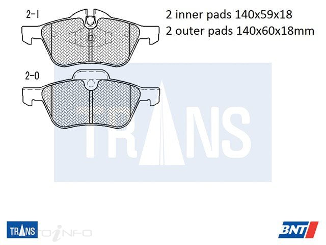 TRANS Brake Pads Transmission Front Min - DB1500TR