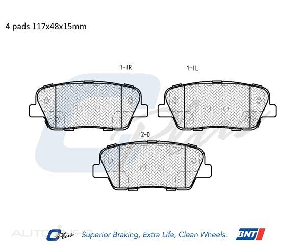 C-Plus Brake Pads Rear Hyundai Santa FE - DB2178CP