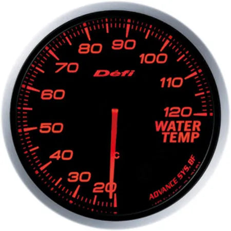 Defi Advance BF Water Temperature Gauge Amber Red