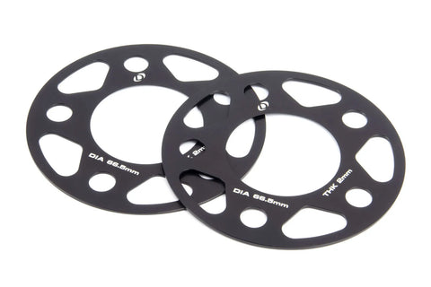 Dinan Spacers; 5x112 - 66.5mm CB - 2mm Thick Set of 2 — fits Mini Cooper F55