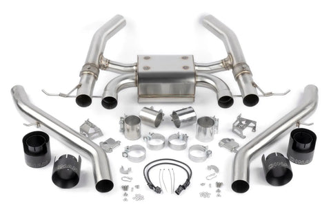 Dinan Valved Axle-Back Exhaust - 2021-2025 BMW M3/M4 Stainless Steel - Black Tips - G80/G82/G83 — fits BMW M4 G82