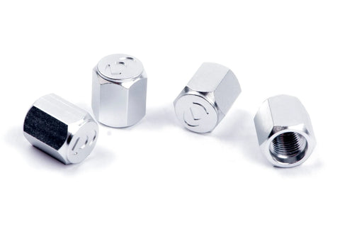 Dinan Valve Stem Caps Silver / Aluminum — fits Mini Cooper F55