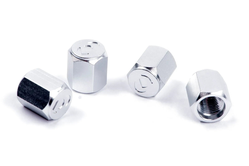 Dinan D757-0008 Valve Stem Caps Silver / Aluminum