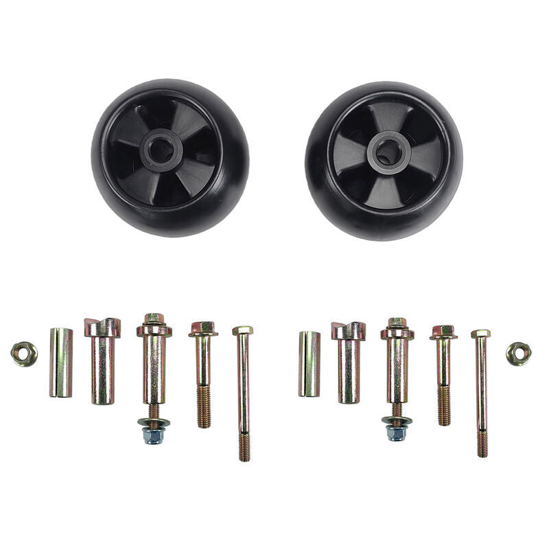 Fit For John Deere Ride On Mowers AM116299 AM133602 M111489 2Pcs 5" Deck Wheels Axle Kits