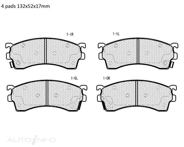 Motorgear Brake Pads Front Mazda 626 MX6 92 - BDP1255