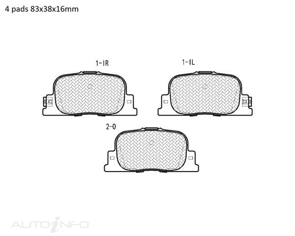 Motorgear Brake Pads Rear Toyota Cam Calibra Pri - BDP1434