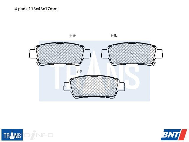 TRANS Brake Pads Transmission Rear Toyota Aven Previa - DB1660TR