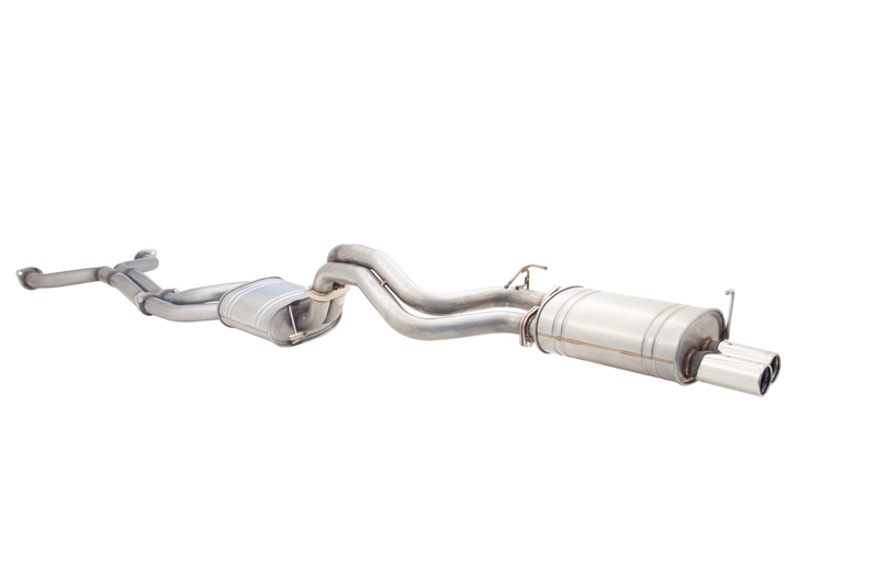 XForce Dual 2.5in Cat-Back System in Raw Finish 409 Stainless (FG Falcon XR8 Sedan 08-11) — fits Ford Falcon Xr8