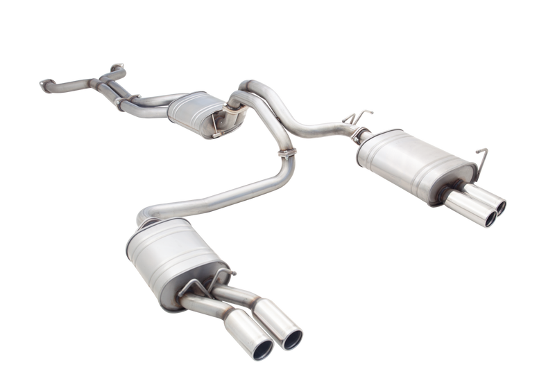 XForce 2.5in Cat-Back Exhaust - Quad 3in Tips Non Polished Stainless (Falcon 08-11) — fits Ford Falcon Xr8