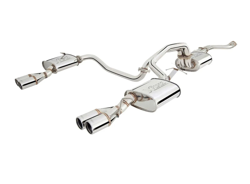 XForce Twin 2.5in Cat-Back Exhaust - Quad Tip Non-Polished Stainless (Falcon 03-05)