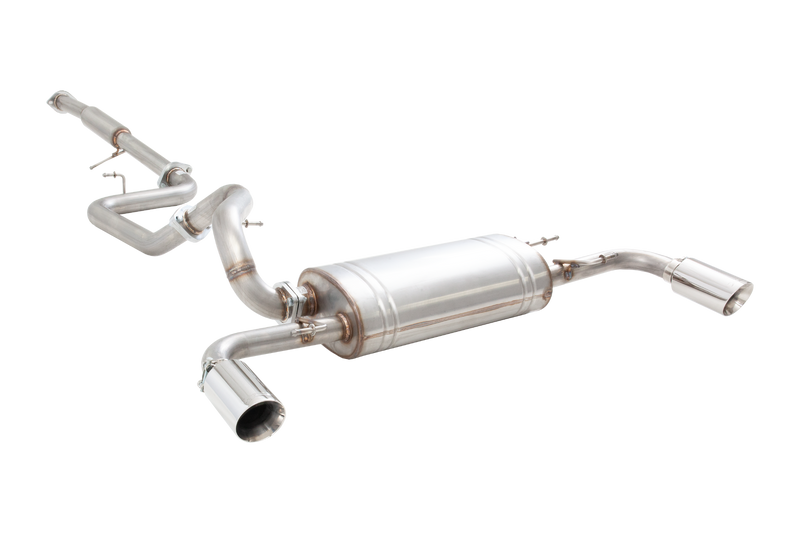 XForce 2.5" Cat back system with dual 3.5" Angle Cut Tips in Raw Stainless Steel (3 BL SP25 09-14) — fits Mazda 3 G...