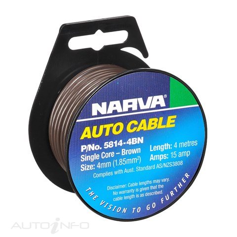 Narva Cable Single 4 15A 4M Brown - 5814-4BN