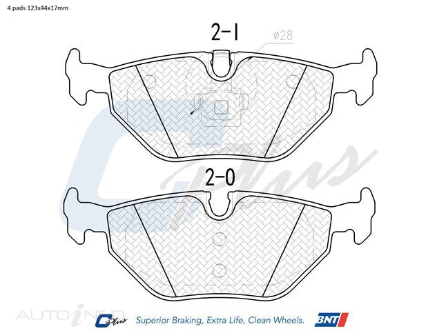 C-Plus Brake Pads Rear Bmw E46 Rover 75 - DB1415CP