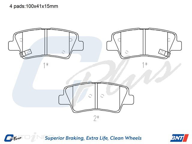 C-Plus Brake Pads Rear Hyundai Ssa Kia - DB2088CP