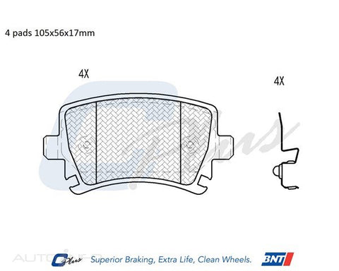 C-Plus Brake Pads Rear Audi Skoda VW 04-On - DB1865CP