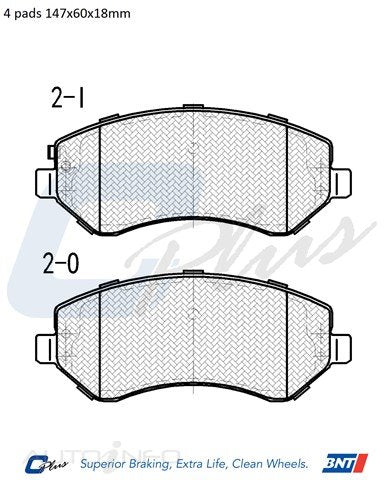 C-Plus Brake Pads Front Chrysler Voy Jeep CH - DB1828CP