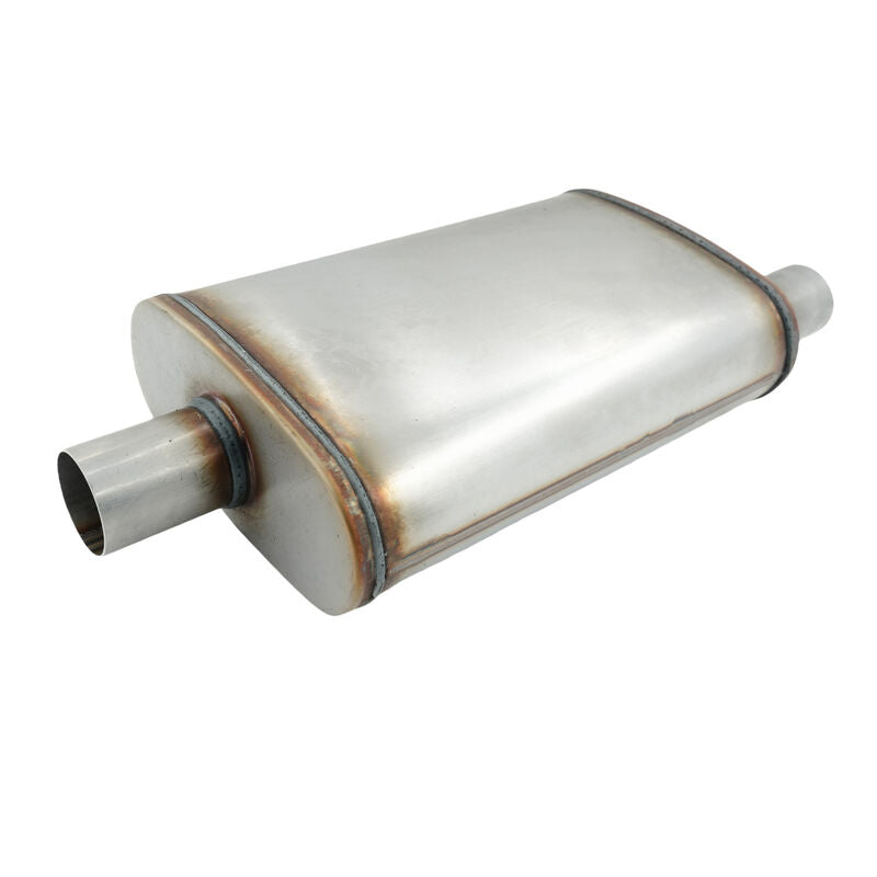 2" Inch 50mm Sports Exhaust Muffler Centre/ Offset 4" x 9" x 14" Stainless Steel — image 3