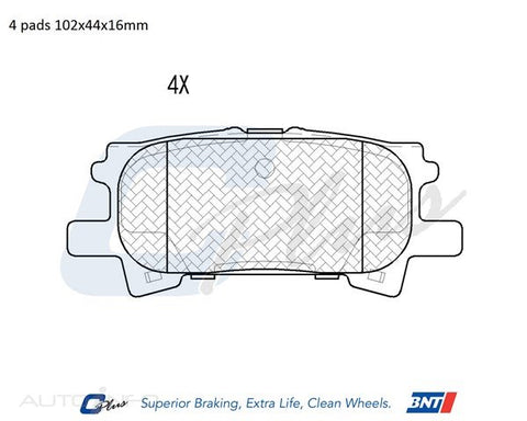 C-Plus Brake Pads Rear Lexus RX 03-On - DB1518CP