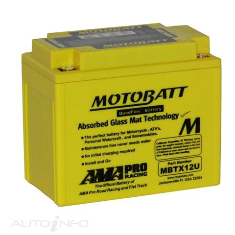 Motobatt Battery Motobatt 12V CCA200 - MBTX12U