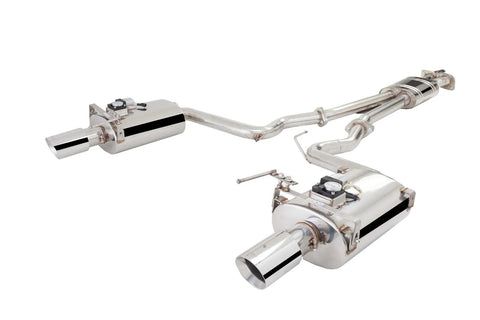 XForce Twin 2.5in Cat-Back Exhaust w/Varex Mufflers - 304 Stainless Steel (Mustang Fastback 15+/GT 14-17) — fits Fo...
