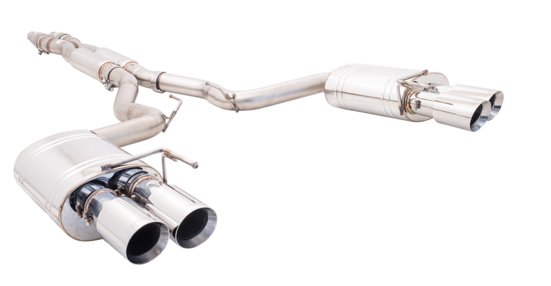 XForce Twin 3in Cat-Back Exhaust - Stainless (Mustang GT 2018+ Fastback) — fits Ford Mustang
