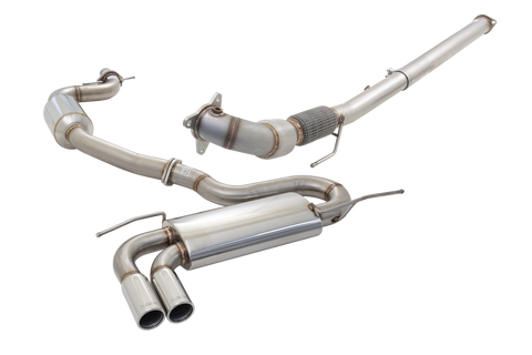XForce 3in Turbo-Back Exhaust w/Twin 3in Tips - Stainless Steel (Golf GTI Mk5 05-09) — fits Volkswagen Golf Gti
