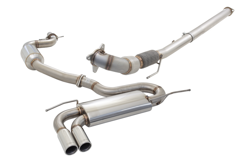XForce 3in Turbo-Back Exhaust w/Twin 3in Tips - Stainless Steel (Golf GTI Mk5 05-09) — fits Volkswagen Golf Gti